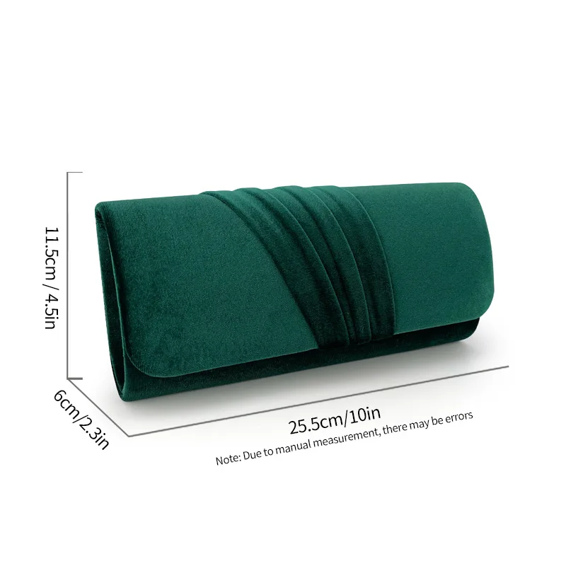 Vintage Elegant Red Green Velvet Evening Bag For Women Silver Color Chain Shoulder Bags Banquet Crossbody Wedding Party Clutch