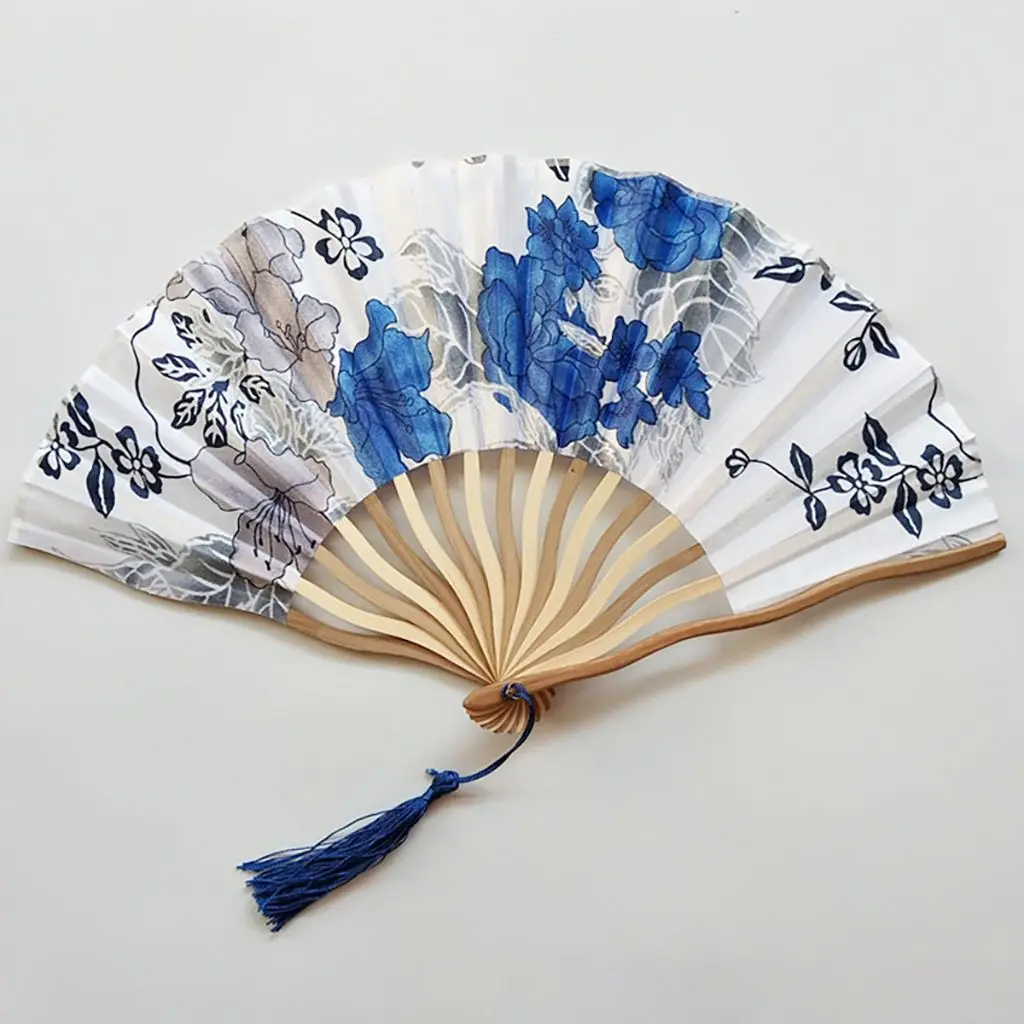 Elegant Multi-pattern Flower Bamboo Wooden Japanese Style Personalized Fan Crafts Folding Fan Dance Hand Fan Home Decoration