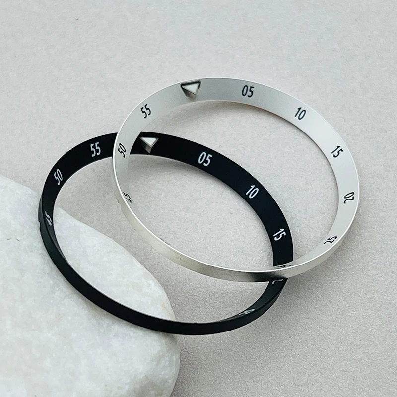 Mod-anillos de sección de reloj blanco y negro, piezas de reparación de reloj, 31,4mm, compatible con Seiko 6105, Tortuga, capitán Willard, Samurai King