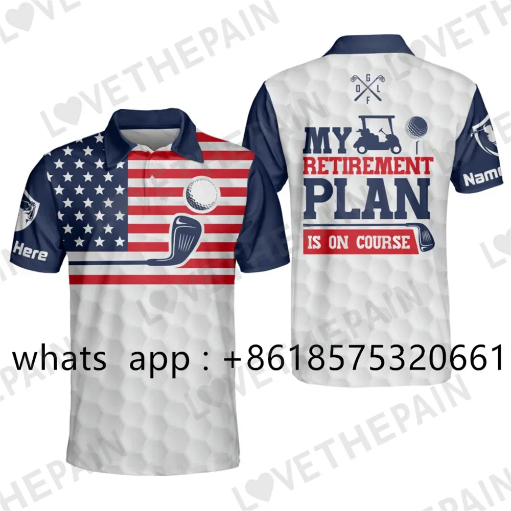 Men Golf Shirt Polo Lapel Fashion Short Sleeves Sports Buttons Shirts Casual T-shirt Quick Dry Breathable Printing Clothing 2023 image 2
