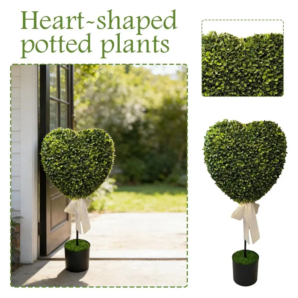 

Fake Heart Plant 82cm Artificial Greenery Potted Plant Home Decor Garden Decoration Plastic Heart Shrub For Anniversary Party