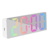 Alarm Clocks For Bedrooms Luminous Large Display Mirrored Desk Alarm Clocks Modern Home Decor With Date And Temperature Table