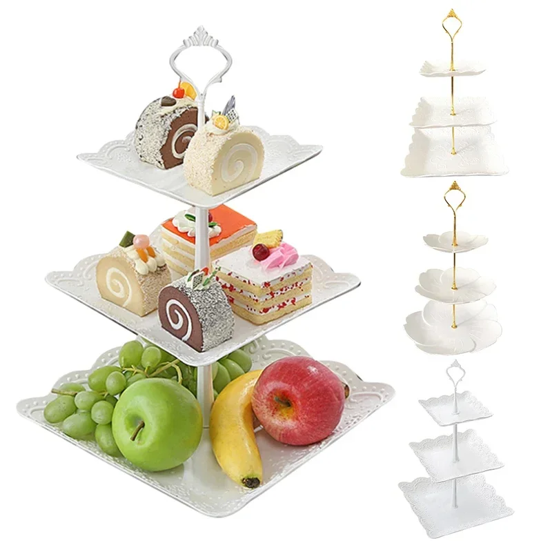 Detachable Cake Stand European Style 3 Tier Pastry Cupcake Fruit Plate Serving Dessert Holder Wedding Party Home Decor Drop Ship