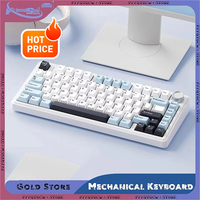 AULA F75 Pc Gaming Keyboard 2.4G Wireless/Bluetooth Wired RGB PBT 75% Layout OEM Profile Gasket Customized Mechanical Keyboard