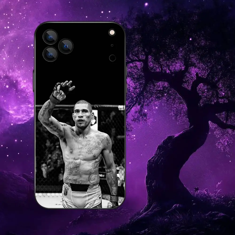 حافظة هاتف مقاتلة A-Alex P-Pereira لهاتف iPhone 17,16,15,14,13,12,Pro,Max,Plus,E,SE4,Air,Mini Black Soft Box #4