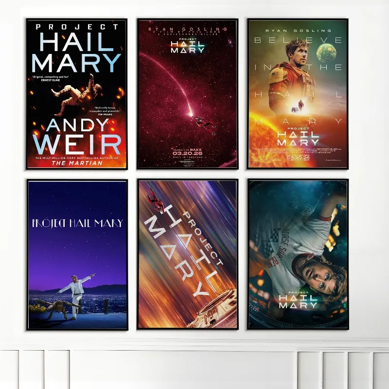 Project Hail Mary Movie Poster Canvas Print Wall Art Modern Home Decor Unframed Sci-Fi Film Gift Fans Living Room Vintage Style