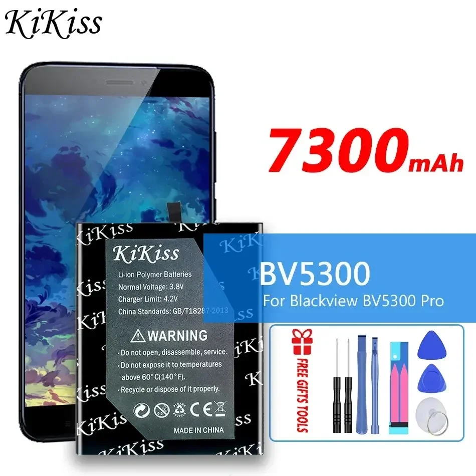 

KiKiss Battery BV5300 (Li765974HT) 7300mAh For Blackview BV5300 Pro BV5300Pro Repalcement Bateria