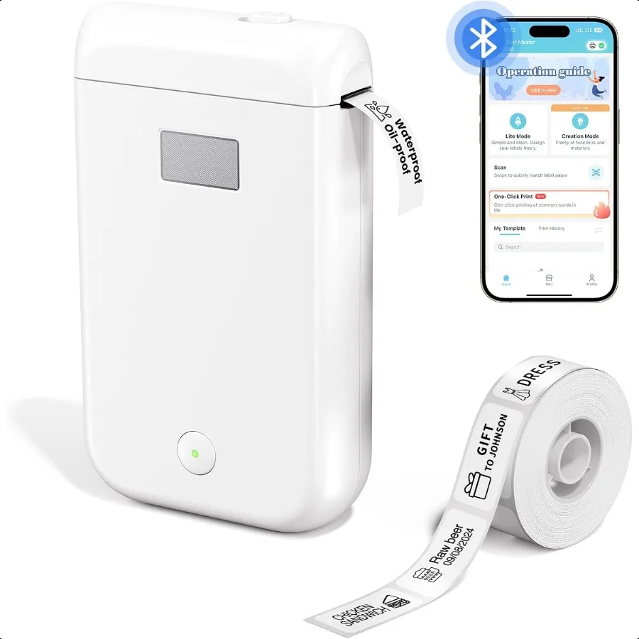Label Maker Label Maker hine con cinta Impresora de etiquetas Bluetooth portátil con Little Space Mini D10 Label hine con múltiples por