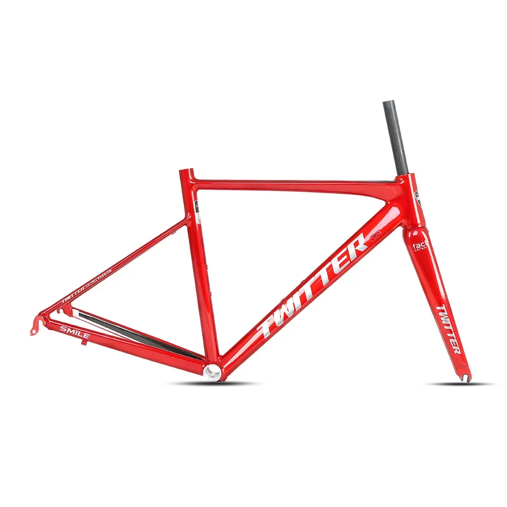 

China Twitter road bike frameset quick release or thru axle 700c aluminium alloy road bicycle frame