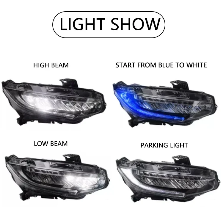 Auto Lighting Systems Car Headlight Suitable 2016 2017 2018  Head light Headlamp for Honda CIVIC LED Headlights