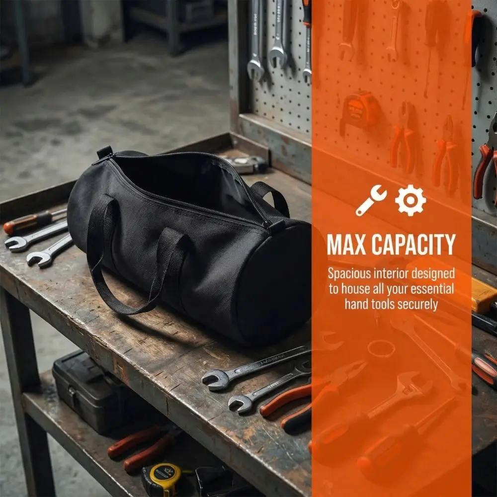 

Large Capacity Storage Bag Cylinder Shape Thickened Cowhide Tool Bag Lightweight Multifunctional Nail Bag Camping Tools