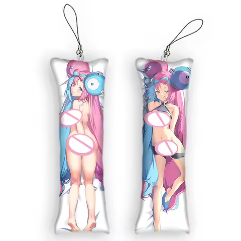 Japanese Anime Dakimakura Mini Keychain Cosplay Pendant HD Print Hanging Ornament Cute Small Body Pillow Pendants