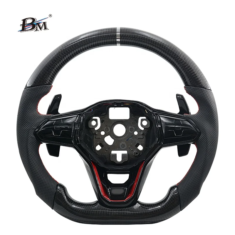 Factory direct sale quick release wholesale For Volkswagen MK8 Golf 8 GTI polo customize color carbon fiber steering wheel by BM