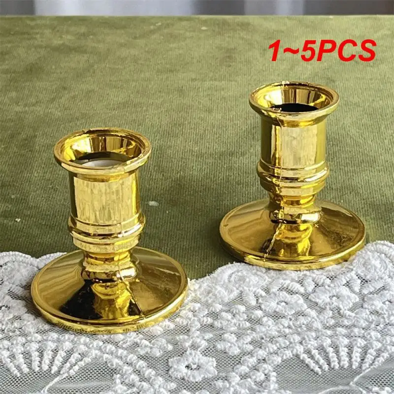 1~5PCS Silver Base Decorative Multi-function Smooth Modern Fashionable Elegant Conical Candlestick Table Candlestick Holder