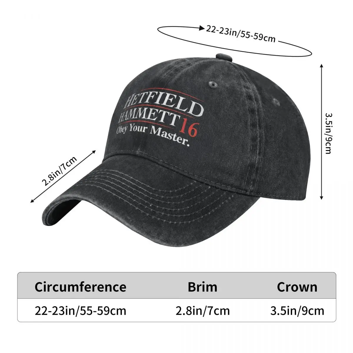 Hetfield Hammett Band denim Hat Lightweight Caps Men Cap Man Summer Free adjustment Summer 2025