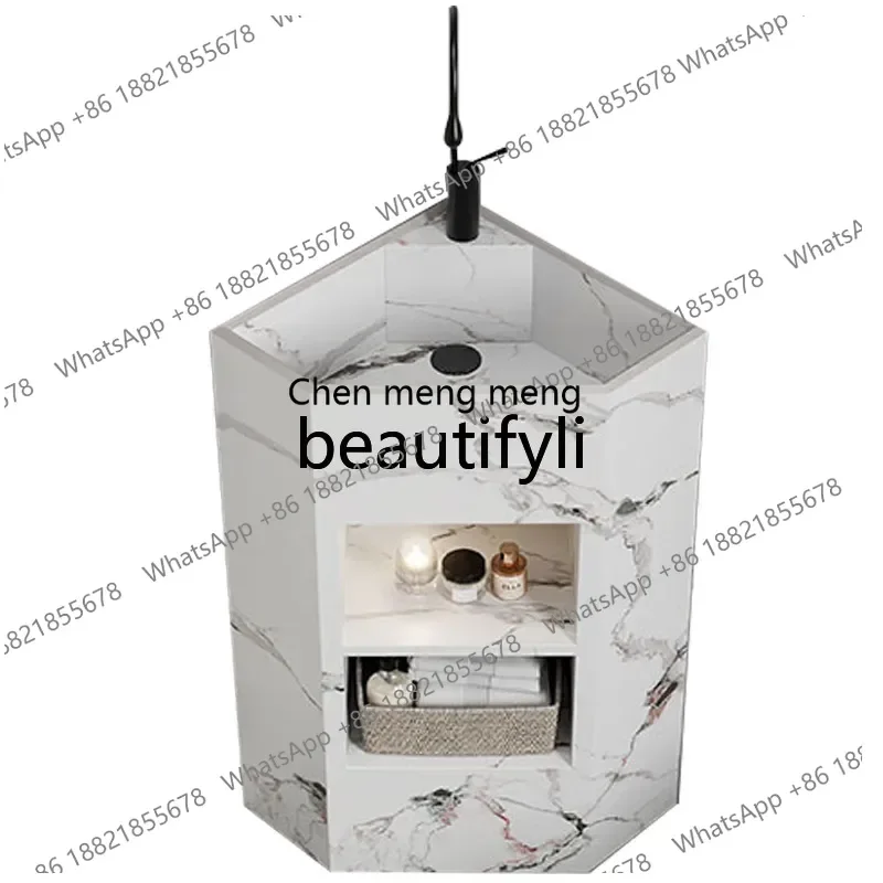 

New arrive Slate column basin Washbasin Outdoor small apartment triangular diamond balcony integrated washbasin