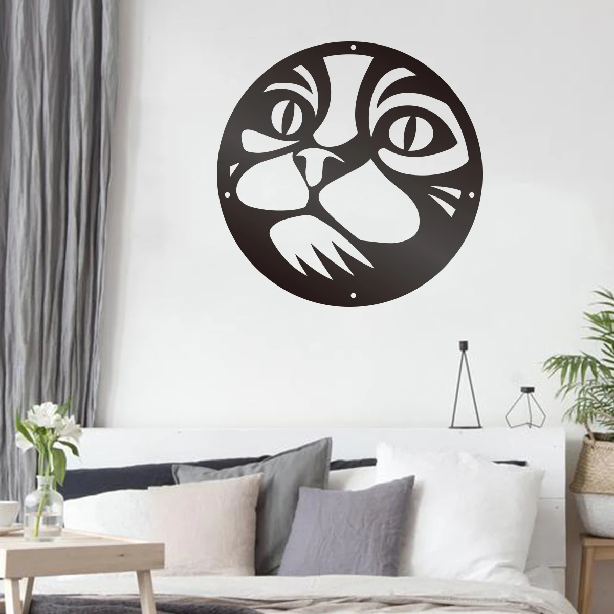 Cat Metal Wall Art Silhouette Cutout Signs Black Farmhouse Door Home Living Room Bedroom Decoration Plaque