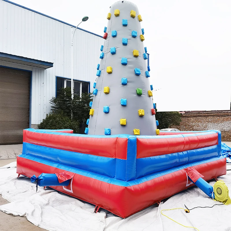 Hot Sale 5*5*5m Inflatable Climbing Wall Bouncer with Rope PVC Material Outdoor Use