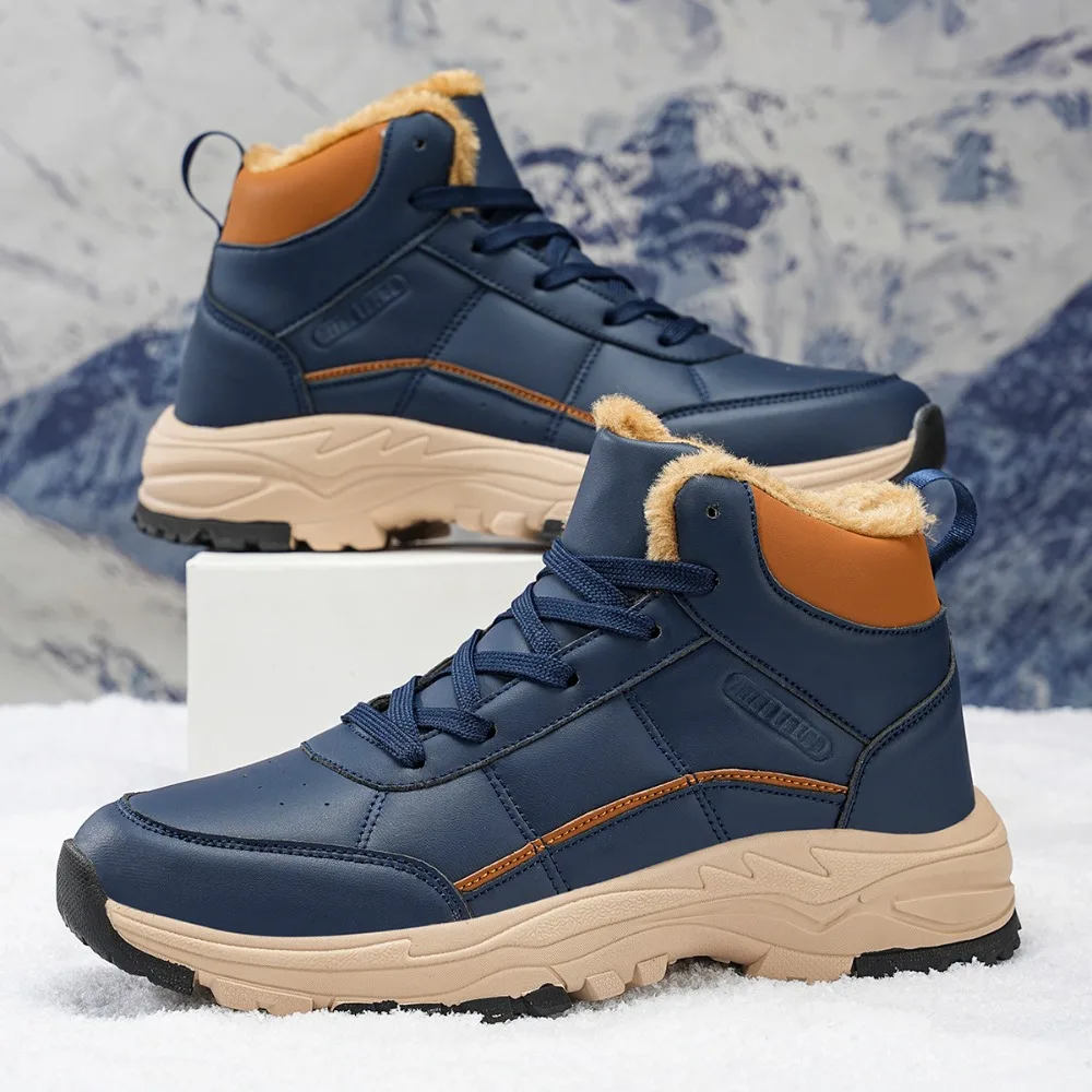 

2025 Winter Men Outdoor Hiking Boots Mountain Trekking Botas Invierno Hombre Snow boots Wanderschuhe Herren Big Size 47 48