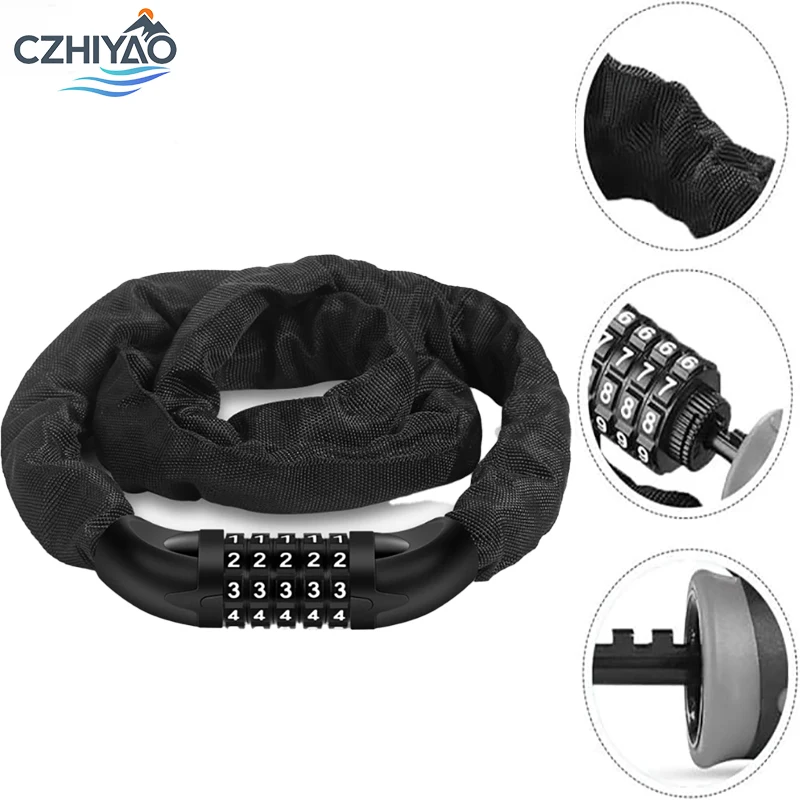 

CZHIYAO Safety Bicycle Lock Is Portable Five-digit Code Suitable For Bicycles Motorcycles And Scooters Durable And Long-Lasting