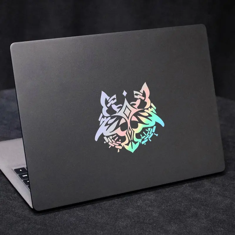 9 X 10cm Honkai Impact Logo 3 Aponia Engraving Pattern Logo Laser Reflective 1pcs Stationery Stickers Video Game Graffitt Toys