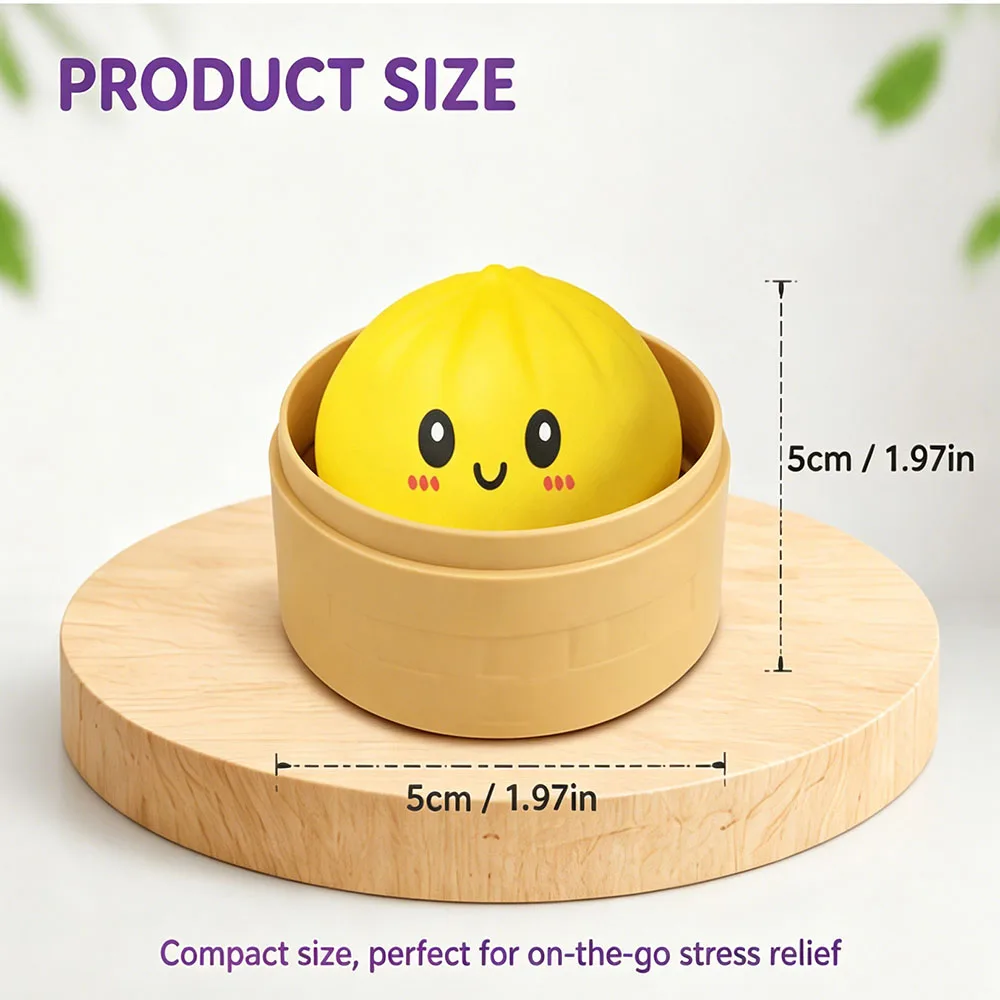 2026 Trendy Mystery Blind Box Simulated Steamed Bun Squishy Slow Rising Squeeze Anti Stress Portable Desk Accessory Gift view 2