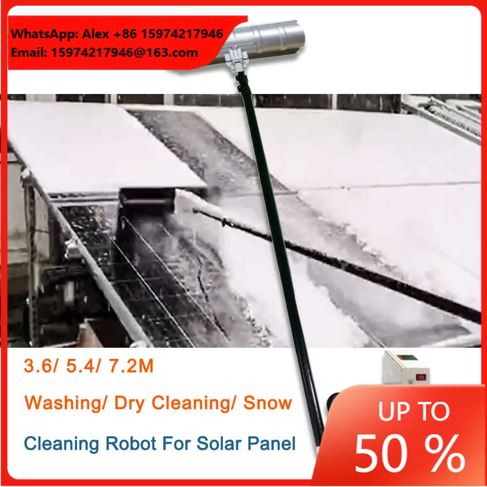EITAI Solar Panel Cleaning Equipment Photovoltaic Replaceable Roller Brush With 3.6M 5.4M 7.2M Telescopic Pole