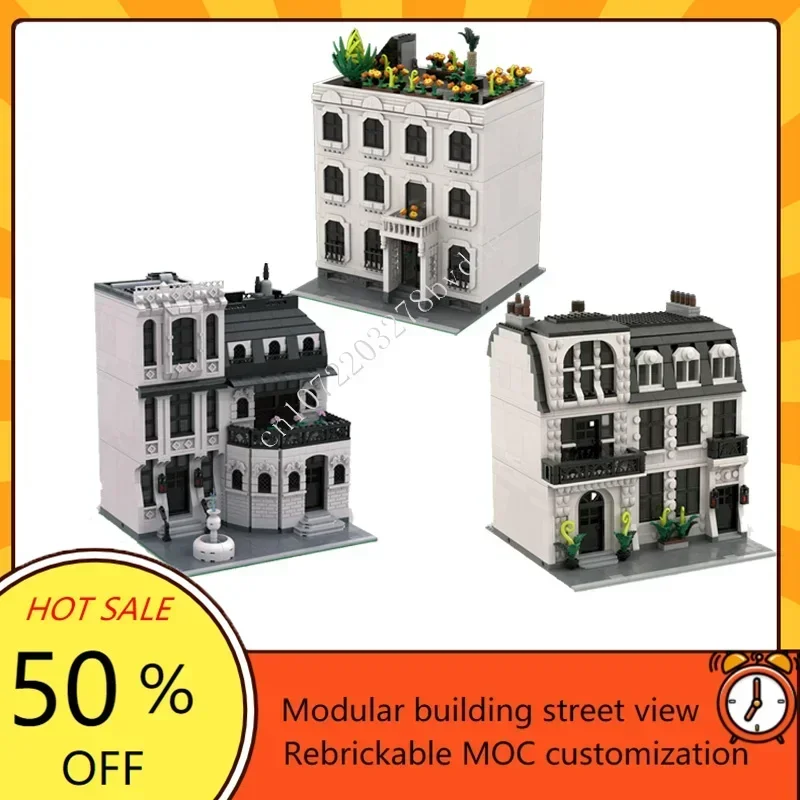

Модульная MOC в парижском стиле, набор моделей с видом на улицу, креативная архитектура, сборка «сделай сам», развивающие игрушки, подарки для детей в возрасте