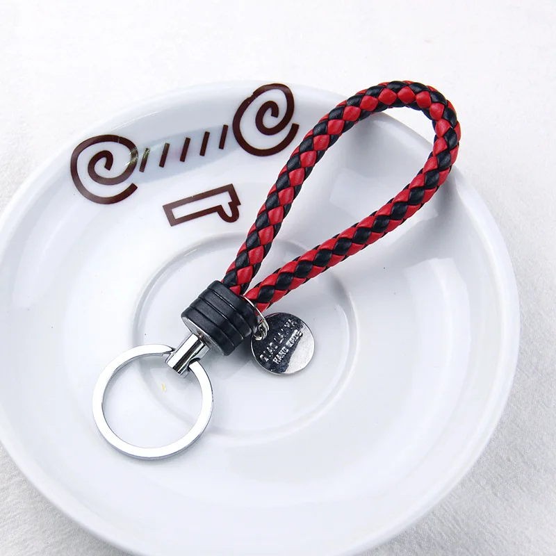 Stylish PU Leather Braided Woven Keychain Bag Pendant - A Perfect Gift for Men and Women!