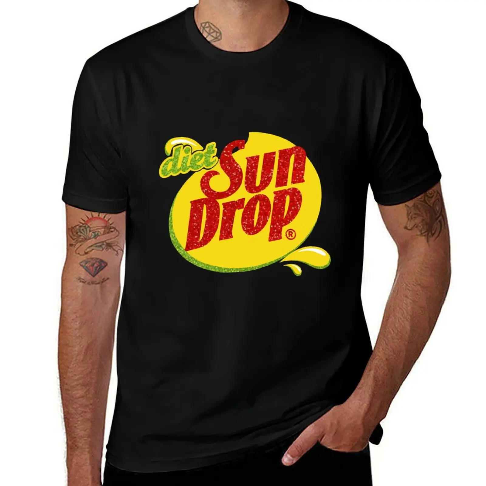 Red and Green glitter diet sundrop T-Shirt Retro Graphic Print T-Shirt