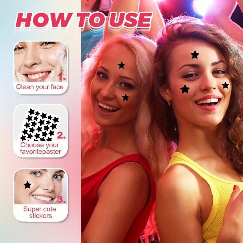 

New 200/400pcs Star Shape Pimple Patches Black Hydrocolloid Pimple Healing Sticker Cute Strong Absorption Zit Patches Face Care