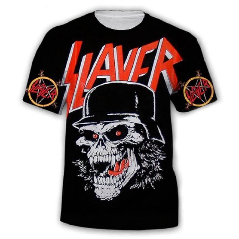 2024 Newest Popular 3D Print T-shirt Slayer Band Heavy Metal Hiphop Men Women Cool T-shirt Funny Summer Quick Drying Top