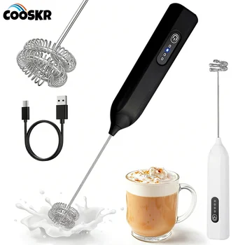 Milk Frother Egg Beater Mini Coffee Whisk Mixer Rechargeable Electric Milk Frother…