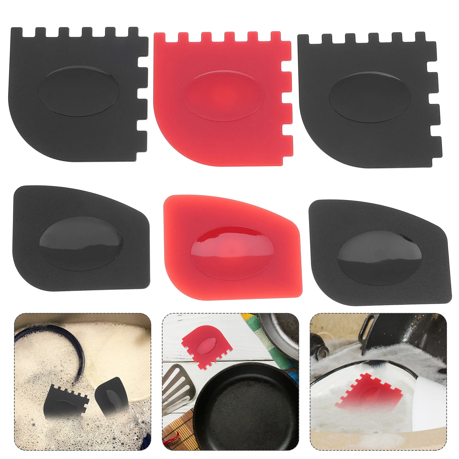 

6pcs Cast Iron Pot Cleaning Heat Resistant 200℃ Reusable Grill Pan Scraper Pc Scraper Kitchen Tool For Baking Cooking