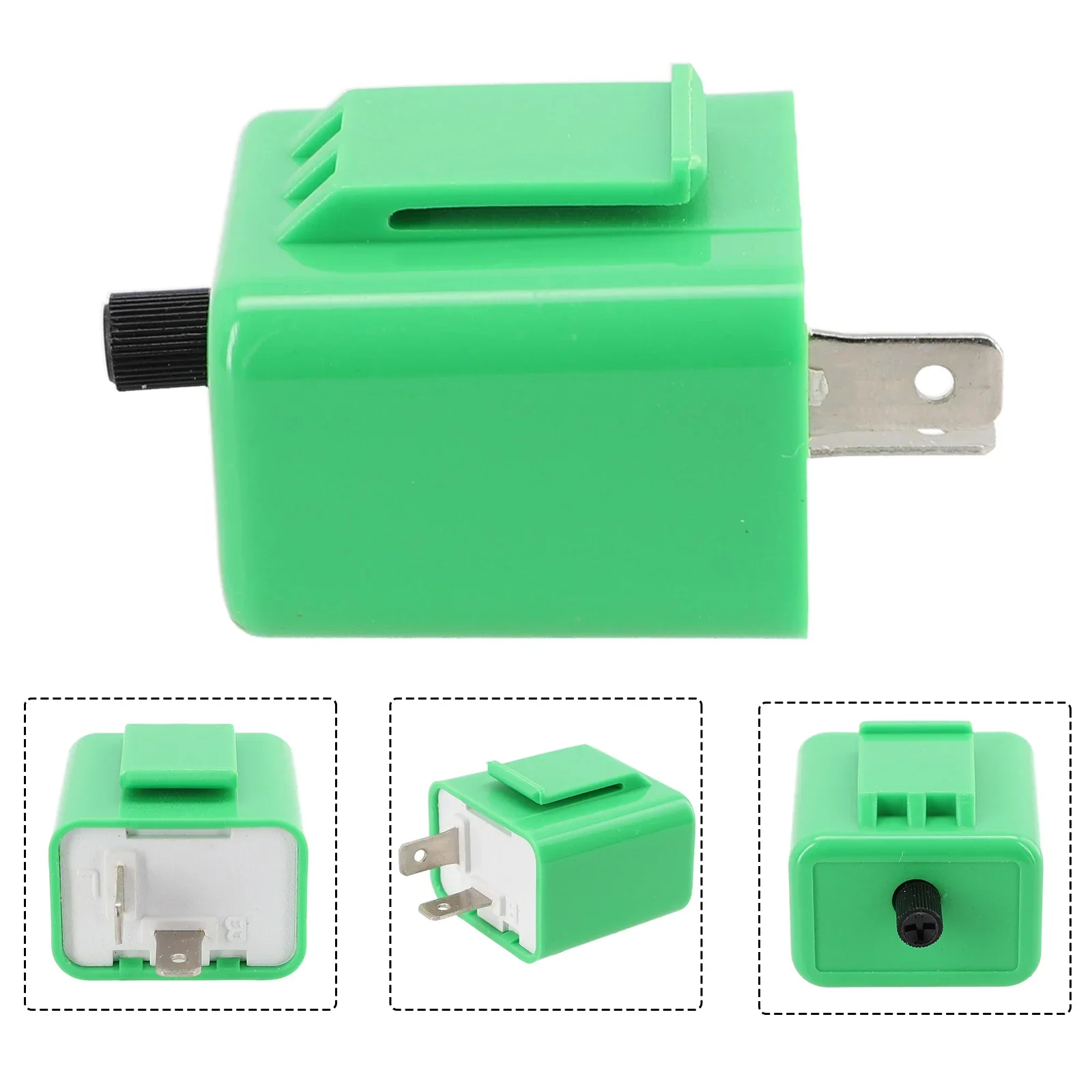 

Motorcycle Flasher Flash Relay 12VDC 1pcs ABS Material Accessories Adjustable Green Indicator Flash Replacement