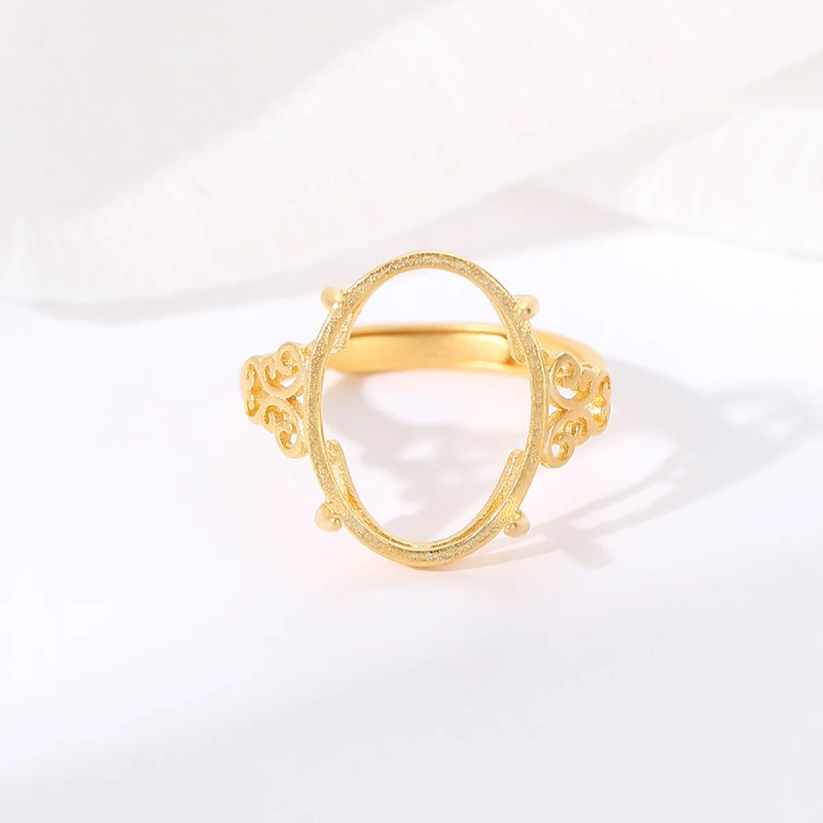 Sterling Silver S925 Adjustable Rings Setting Fit Round Oval Cabochons Blank Ring DIY Jewelry Findings Making Accessories