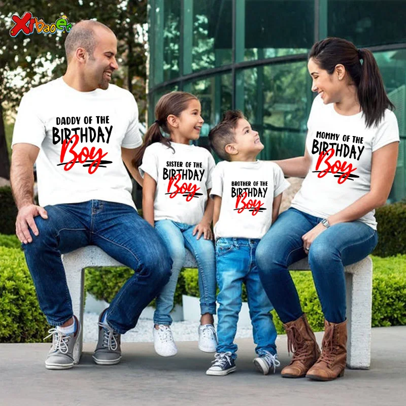 

Papa Mama Family Matching Outfits Daddy Mom Kids T-shirt Baby Boys Suit Family Look Father Son Clothes Birthday Day Gift