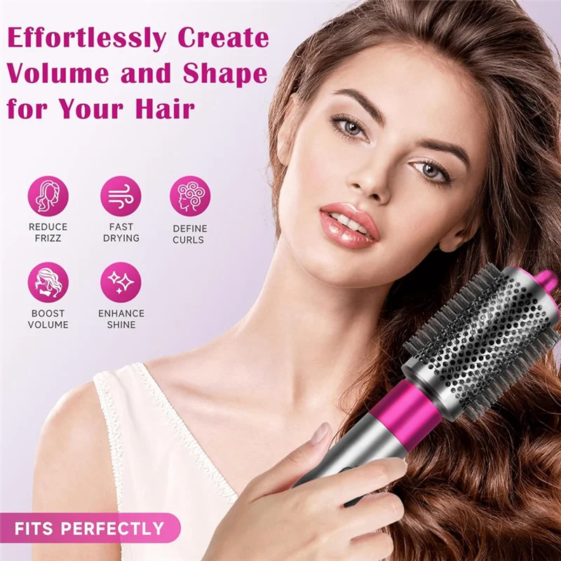 

Beauty Large Round Volumizing Brush For Dyson Airwrap Accessories Bigger Round Brush Volumizer Attachment Tool, Rose