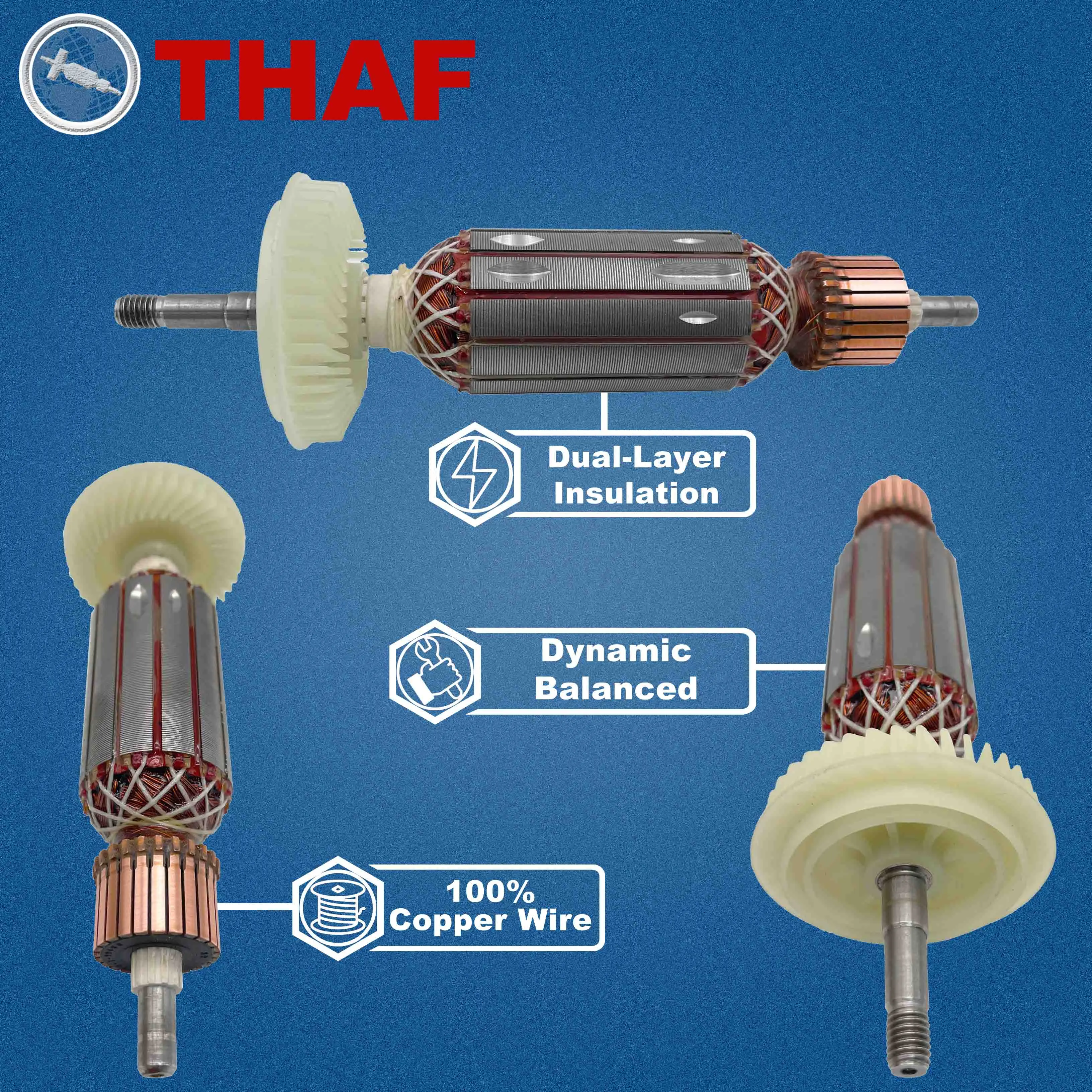 AC 220V 240V GWS14-125 Armature Rotor For BOSCH Angle Grinder Spare Parts Grinder GWS 14-125