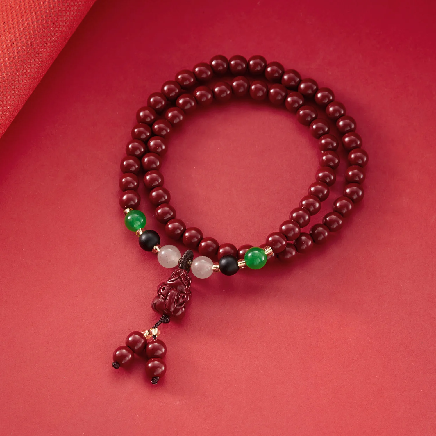 الصينية فنغ شوي الأحمر تقليد الزنجفر مطرز أساور للنساء الرجال بي شيوى لوتس جلب الثروة حسن الحظ الازدهار مجوهرات #4