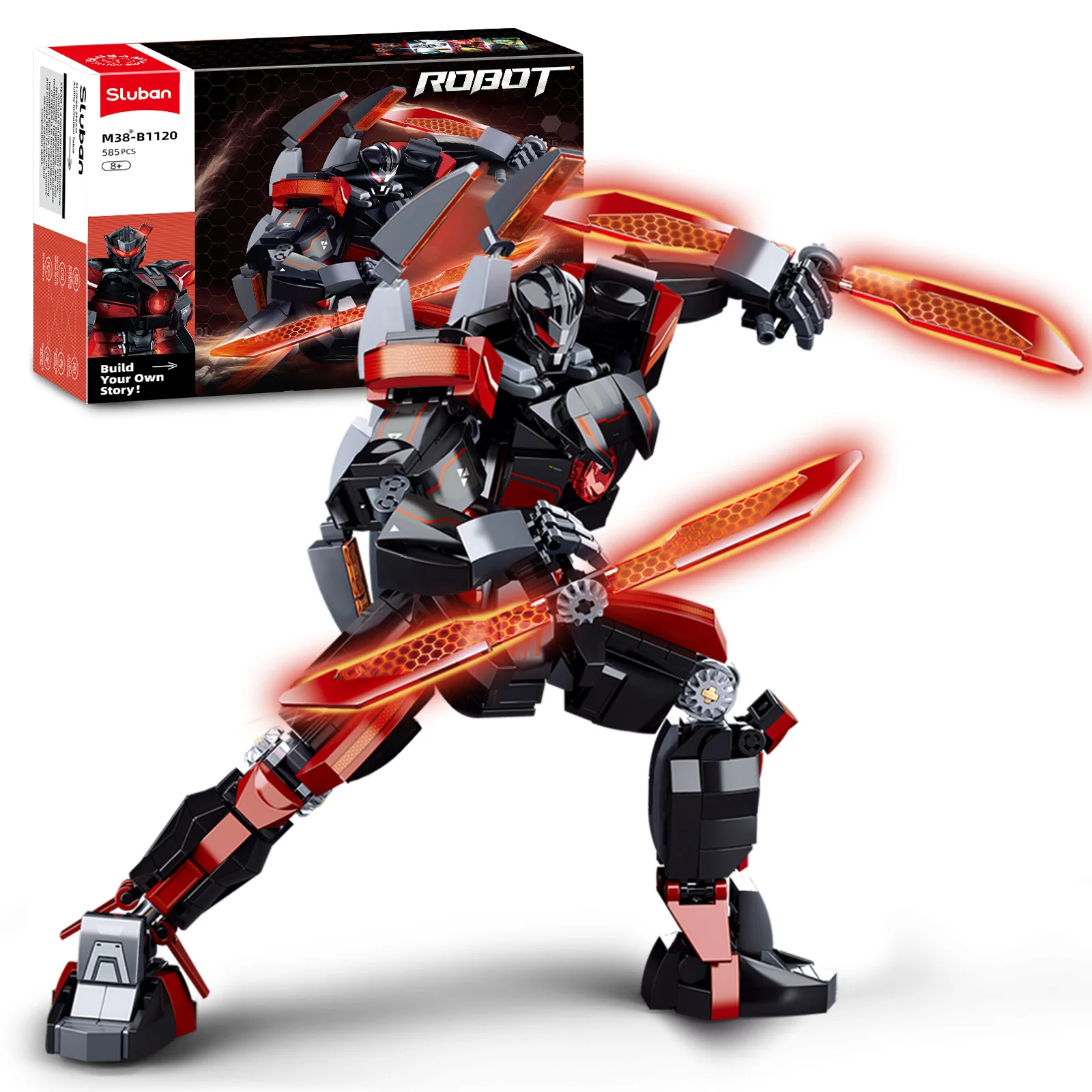 585PCS Dark Wanderer Mecha Building Blocks Robot Model Figures Joints Movable Assembly Toy Desktop Ornaments DIY Toys Gifts