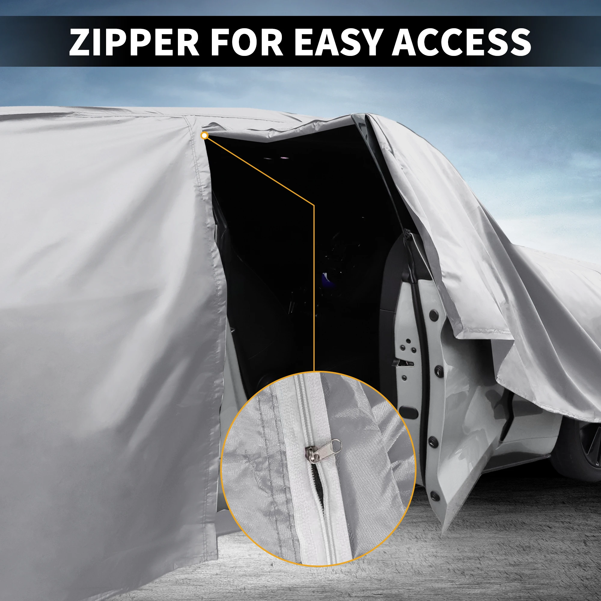 غطاء سيارة Uxcell لسيارة Toyota Alphard الألومنيوم من القطن في الهواء الطلق غطاء سيارة كامل حماية ضد الماء مع حبل مقاوم للرياح #6