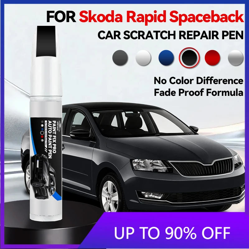 

Карандаш для ремонта царапин на автомобиле Skoda Rapid Spaceback 1990-2026, аксессуары для ремонта лакокрасочного покрытия, белый LY9L, черный LY9B, серый LX7G B