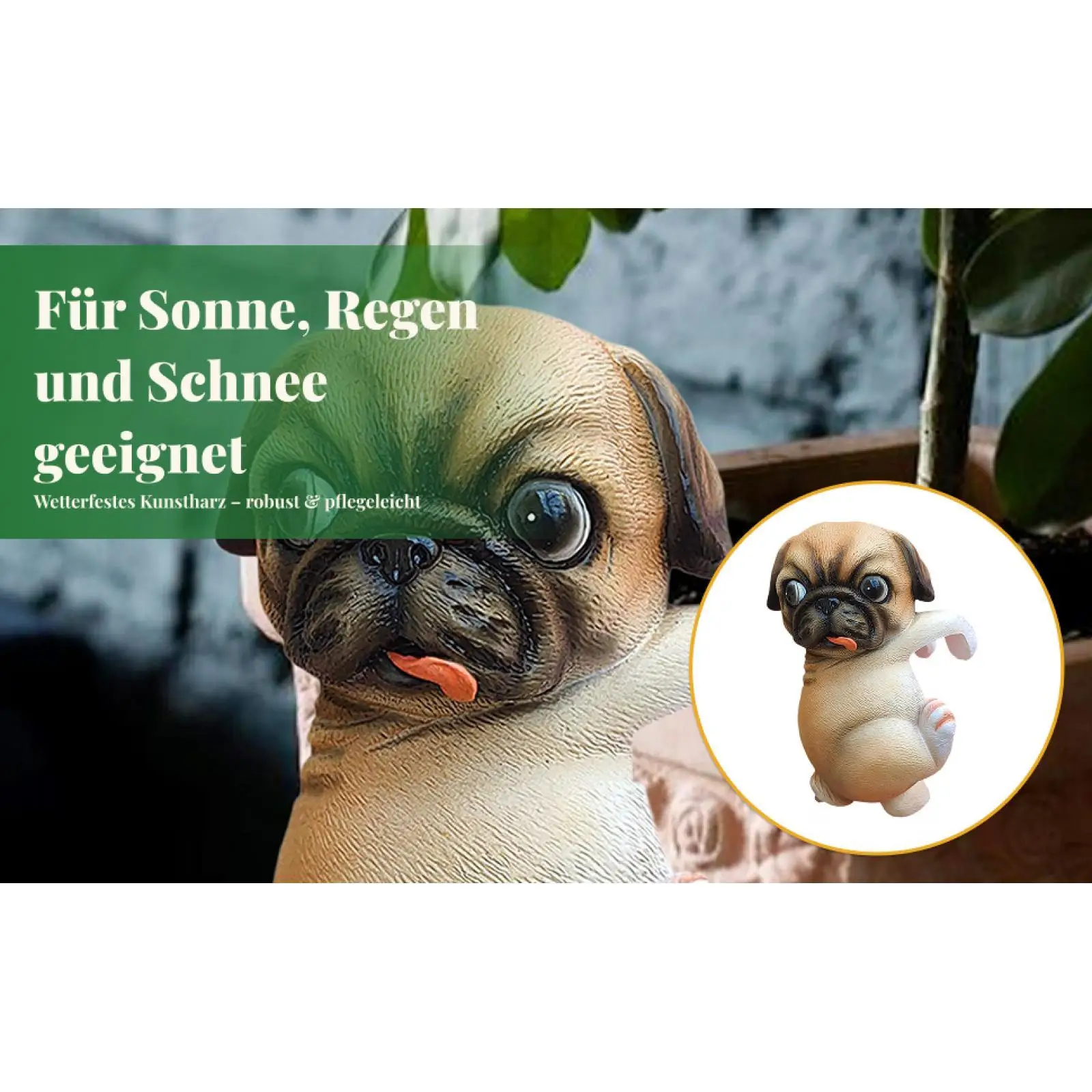 Dog Garden Statue Flowerpot Decor Resin Cute for Patio Outdoor Courtyard