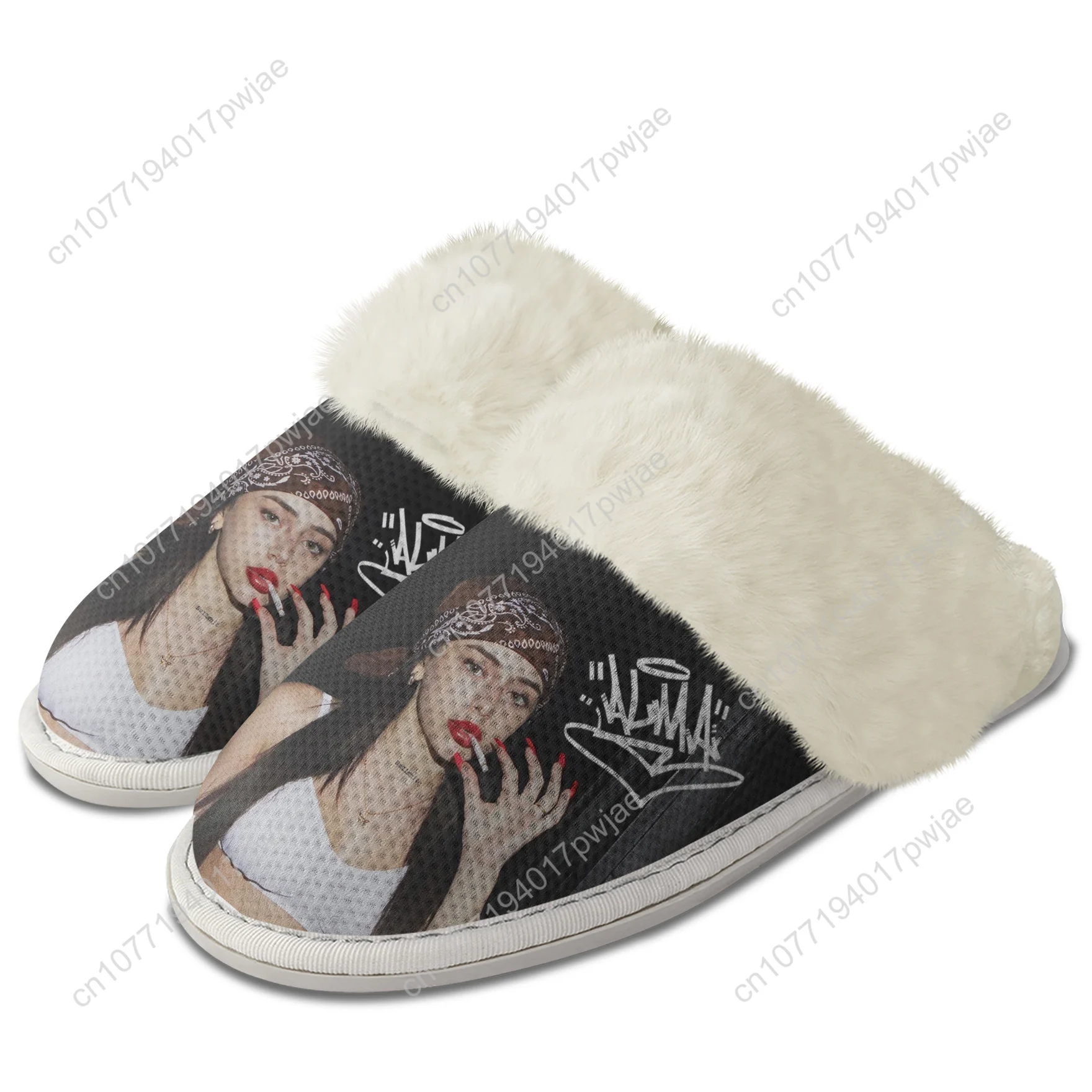 Nicki Nicole Hip hop rapper Plush Slippers Keep Warm Shoes Men Women Cosplay Breathable Home Cotton Thermal Lightweight Slipper
