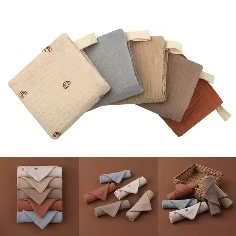 

3/5PC Baby Towel Soft Cotton Gauze Baby Washcloth Stuff Muslin Squares Infant Newborn Hand Bath Shower Face Towels NewBorn Items