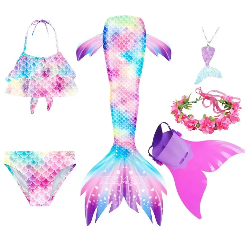 2025 необычные хвосты русалки с моноластами, костюмы, детские ласты и гирлянды, пляжная одежда для маленьких девочек, Ариэль, косплей 2025 необычные хвосты русалки с моноластами, костюмы, детские ласты и гирлянды, пляжная одежда для маленьких девочек, Ариэль, косплей