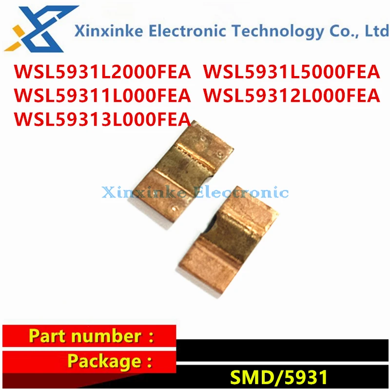 10PCS WSL5931L2000FEA L5000 WSL59311L000FEA 2L000 3L0 Current Sense Resistors 5W 1% 1/2/3mΩ 0.2/0.5mΩ Power Metal Strip Resistor