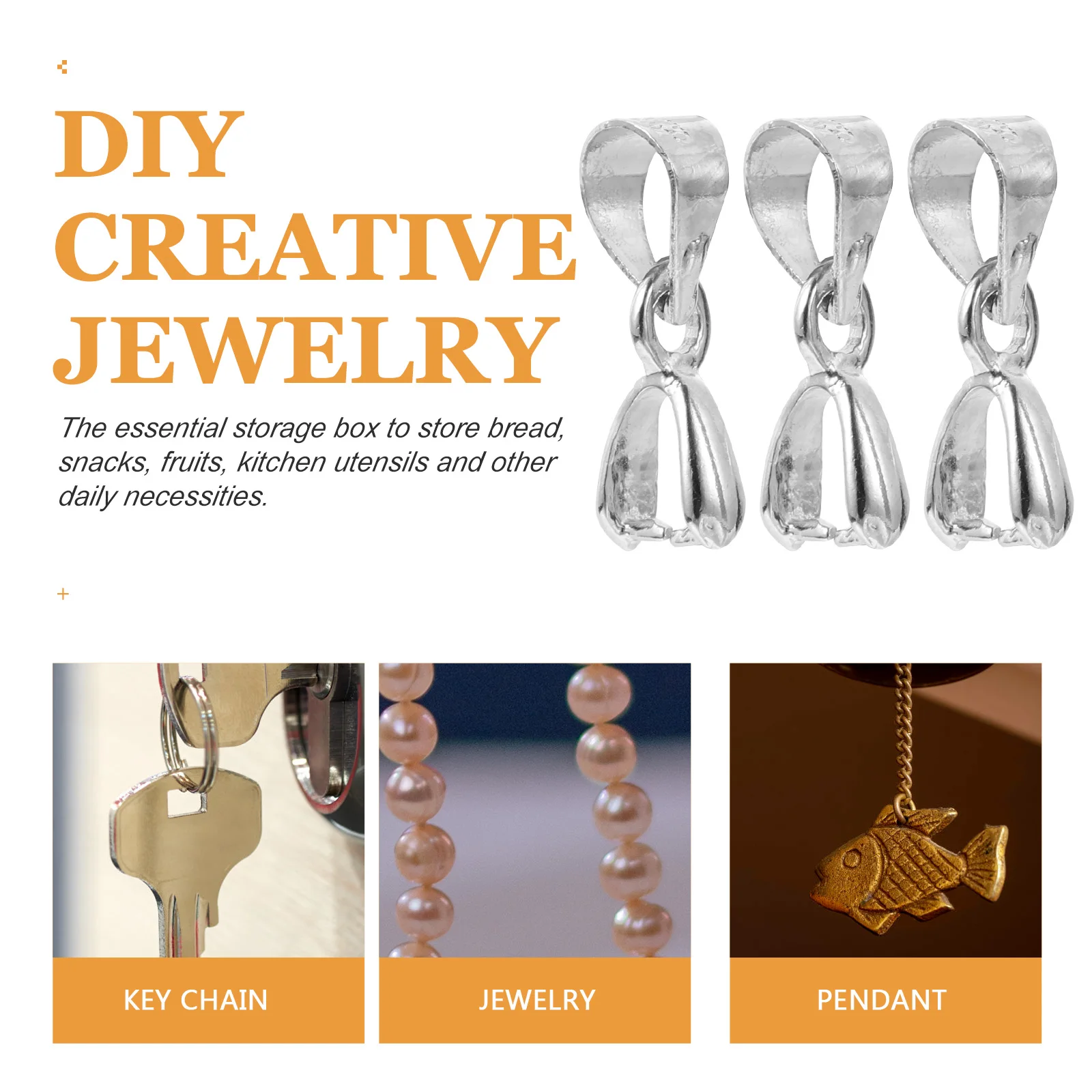 

100Pcs Pendant Buckles Clasp Connectors on Off for DIY Necklace Bracelet Pendant Connector Clasp Connector