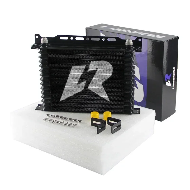 

Универсальный масляный радиатор LR + монтажный кронштейн, 15 рядов, двигатель 262 мм, 10AN, алюминий, черный/синий